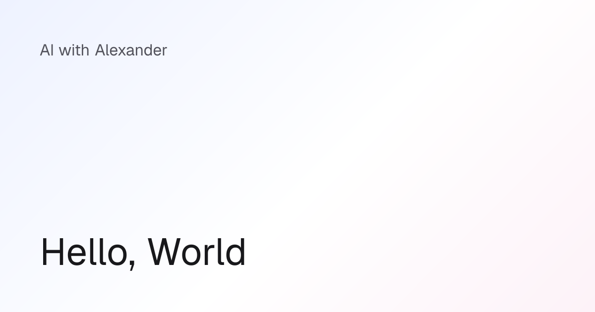 Hello, World